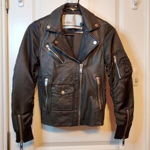 NWT Doma Leather Chel Bella Biker Jacket Moto Women's Extra Small XS